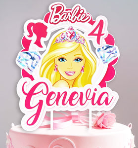 Personalised Barbie Cake Topper - The Perfect Addition to Your Barbie Themed Party!