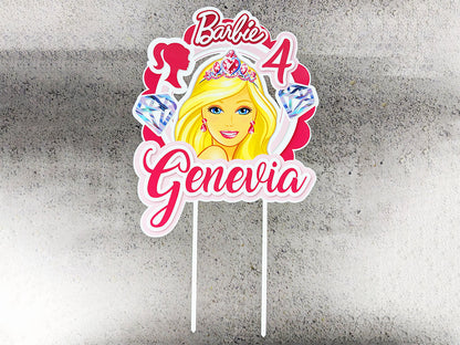 Personalised Barbie Cake Topper - The Perfect Addition to Your Barbie Themed Party!