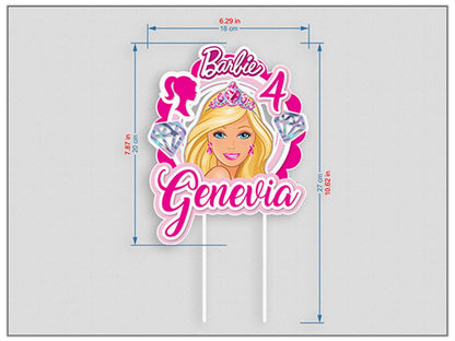 Personalised Barbie Cake Topper - The Perfect Addition to Your Barbie Themed Party!
