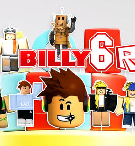 Set of 10 Personalized Roblox Cake Toppers with Name and Age - A Must-Have for Your Roblox-Themed Celebration