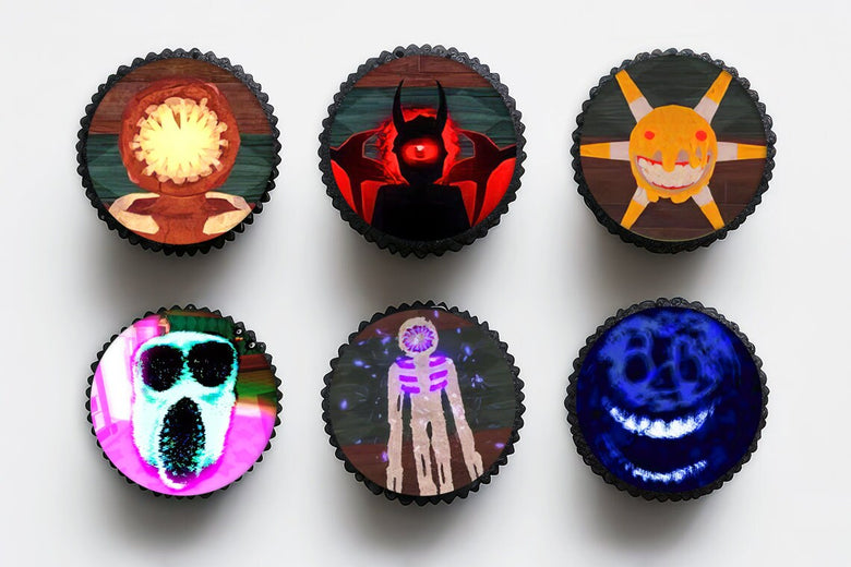 Roblox Doors Edible Cupcake Toppers - 24 Pre-Cut Pieces on Wafer Paper, Sugar Sheet, or without cutting Chocotransfer
