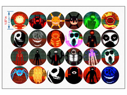 Roblox Doors Edible Cupcake Toppers - 24 Pre-Cut Pieces on Wafer Paper, Sugar Sheet, or without cutting Chocotransfer