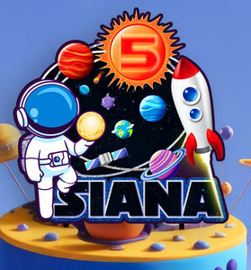Personalised Little Astronaut Cake Topper - The Perfect Addition to Your Little Astronaut Themed Party!