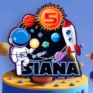Personalised Little Astronaut Cake Topper - The Perfect Addition to Your Little Astronaut Themed Party!