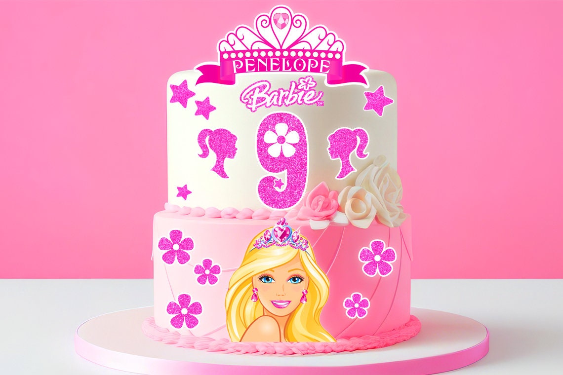 Set of 15 Barbie Edible Cake Toppers - Precut on Wafer Paper, Sugar Sheet, or without cutting Chocotransfer