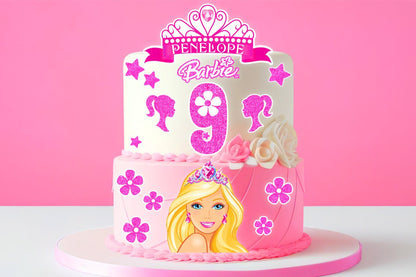 Set of 15 Barbie Edible Cake Toppers - Precut on Wafer Paper, Sugar Sheet, or without cutting Chocotransfer
