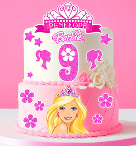 Set of 15 Barbie Edible Cake Toppers - Precut on Wafer Paper, Sugar Sheet, or without cutting Chocotransfer