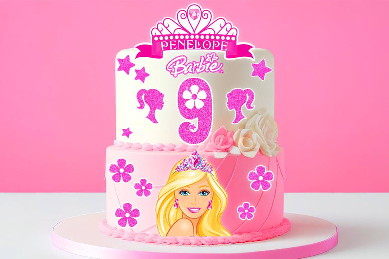 Set of 15 Barbie Edible Cake Toppers - Precut on Wafer Paper, Sugar Sheet, or without cutting Chocotransfer
