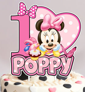 Customized Minnie Mouse Cake Topper - An Ideal Addition for Your Minnie Mouse Inspired Celebration!
