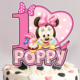 Customized Minnie Mouse Cake Topper - An Ideal Addition for Your Minnie Mouse Inspired Celebration!
