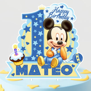 Personalized Mickey Mouse Cake Topper - Perfect Enhancement for Your Mickey Mouse Themed Celebration!
