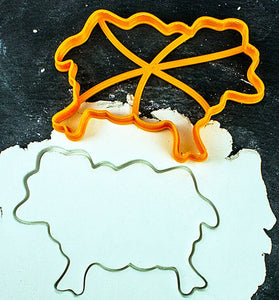 Sheep Cookie Cutter – 3D Printed, 4" x 2.75" (10.16 × 6.99 cm) – Unique Mold for Baking Cookies