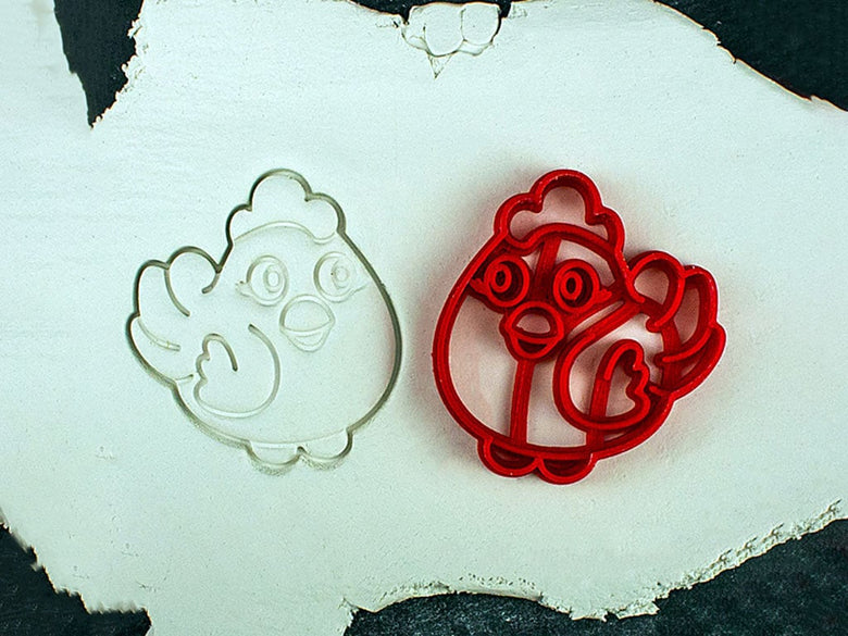 Chicken-shaped Gingerbread Cookie Cutter - Precision-Cut, 2.16