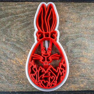 Easter Bunny Cookie Cutter and Stamp Set - 3D Printed, 1.93" x 4.21" (4.9 cm x 10.7 cm) - Unique Mold for Baking Cookies